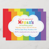 Regenbooguitnodiging / regenbooguitnodiging / kleu kaart (Voorkant / Achterkant)