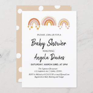 regenbooguitnodiging voor Baby shower Kaart