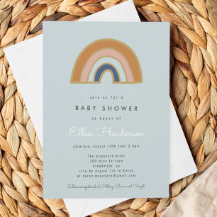 regenbooguitnodiging voor Baby shower Save The Date