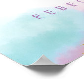 regenboogunicorn - baby shower - welkomstteken poster (Hoek)