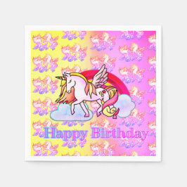  regenboogunicorn Pegasus Pastel Magic Servet