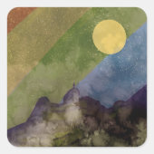 Regenbooguniversum Vierkante Sticker (Voorkant)