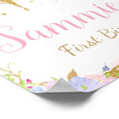 Regenboogvaarthday Party Welkomstteken Poster (Hoek)