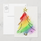 Regenboogvakantieboom Feestdagenkaart (Voorkant / Achterkant)
