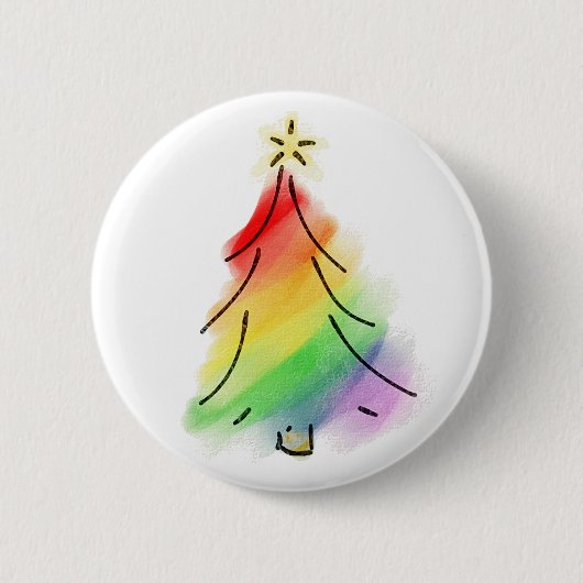 Regenboogvakantieboom Ronde Button 5,7 Cm (Voorkant)