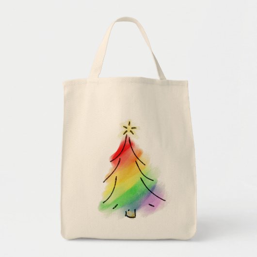 Regenboogvakantieboom Tote Bag (Voorkant)