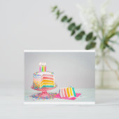 regenboogvanger Birthday Cake Briefkaart (Staand voorkant)
