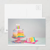 regenboogvanger Birthday Cake Briefkaart (Voorkant / Achterkant)
