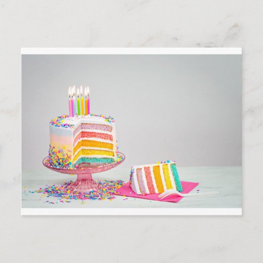 regenboogvanger Birthday Cake Briefkaart (Voorkant)