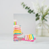 regenboogvanger Birthday Cake Briefkaart (Staand voorkant)