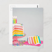 regenboogvanger Birthday Cake Briefkaart (Voorkant / Achterkant)