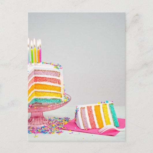 regenboogvanger Birthday Cake Briefkaart (Voorkant)