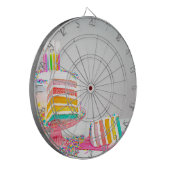 regenboogvanger Birthday Cake Dartbord (Voorkant Links)