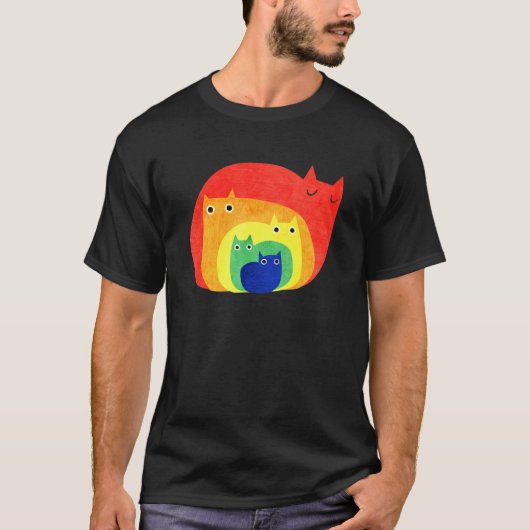 Regenboogvanger Lover Regenboogkatten 1 T-shirt (Voorkant)