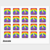 regenboogvanger vierkante sticker (Vel)