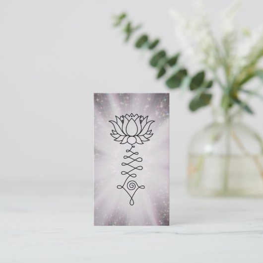 *~* Regenboogvangers Lotus Reiki Healing Energy Visitekaartje (Staand voorkant)