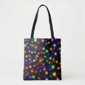 Regenboogvangers, sterren en vuurwerk tote bag (Voorkant)