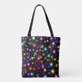 Regenboogvangers, sterren en vuurwerk tote bag (Achterkant)