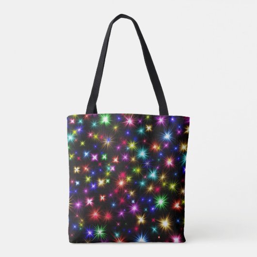 Regenboogvangers, sterren en vuurwerk tote bag (Achterkant)