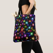 Regenboogvangers, sterren en vuurwerk tote bag (Dichtbij)