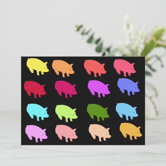 Regenboogvarkens Kaart (Staand voorkant)