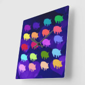 Regenboogvarkens Vierkante Klok (Hoek)