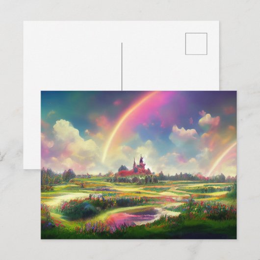  regenboogveld beloofde land briefkaart (Voorkant / Achterkant)