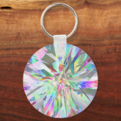 Regenboogventilator Glas in lood Sleutelhanger (Voorkant)