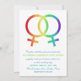 regenboogvenussymbool | Lesbische bruiloft Kaart