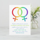 regenboogvenussymbool | Lesbische bruiloft Kaart (Staand voorkant)