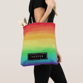 Regenboogverf | Aangepaste naam Tote Bag (Dichtbij)