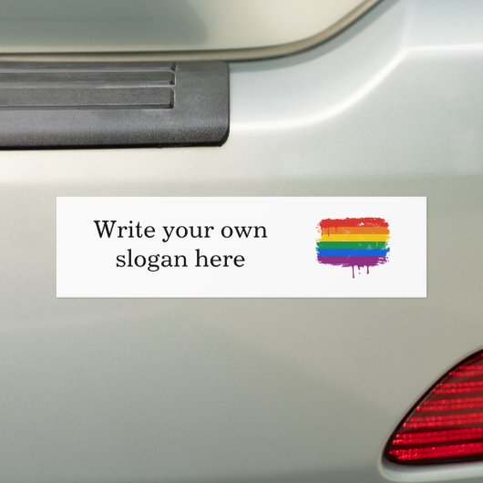 Regenboogverf Bumpersticker (Op auto)