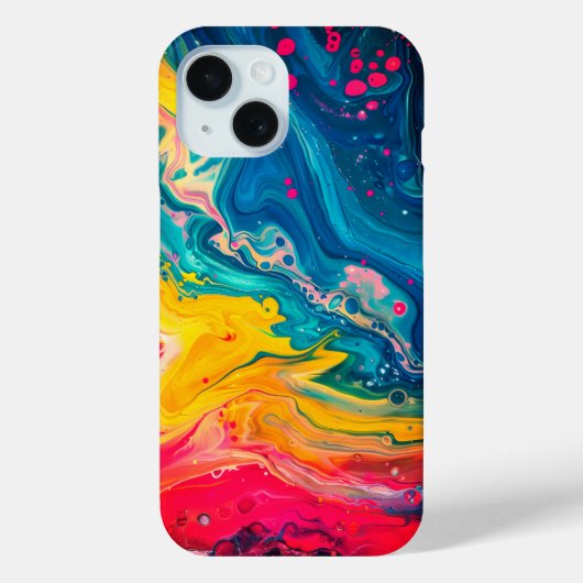 Regenboogverf Giet Abstracte Vloeibare Schattigee Case-Mate iPhone Case (Achterkant)