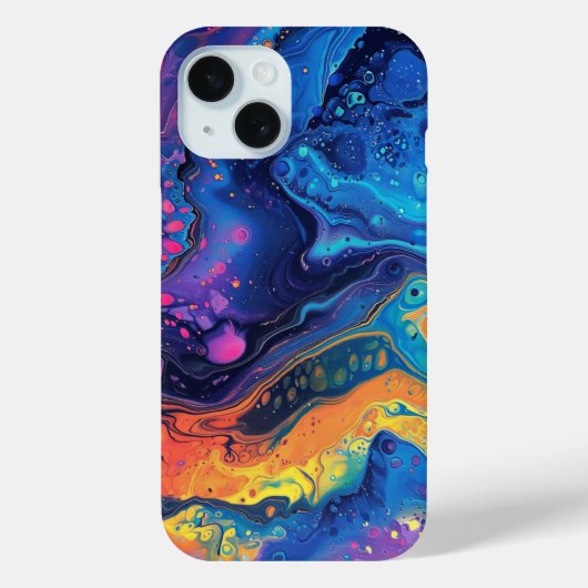 Regenboogverf Giet Abstracte Vloeibare Schattigee Case-Mate iPhone Case (Achterkant)