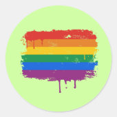 Regenboogverf Ronde Sticker (Voorkant)