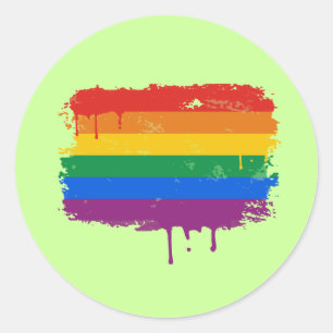 Regenboogverf Ronde Sticker