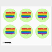 Regenboogverf Ronde Sticker (Vel)