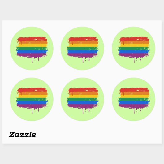 Regenboogverf Ronde Sticker (Vel)