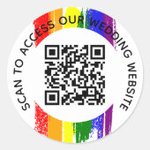 Regenboogverf - Slagen Weddenschap QR-code Ronde Sticker (Voorkant)