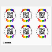 Regenboogverf - Slagen Weddenschap QR-code Ronde Sticker (Vel)