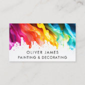 Regenboogverf splash kunstenaar decorator of schil visitekaartje (Voorkant)