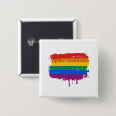 Regenboogverf Vierkante Button 5,1 Cm (Voorkant /achterkant)