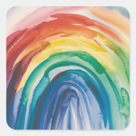 Regenboogverf Vierkante Sticker
