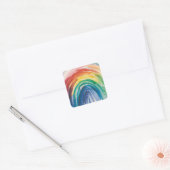 Regenboogverf Vierkante Sticker (Envelop)