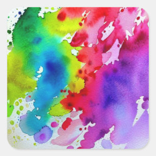 Regenboogverf Vierkante Sticker