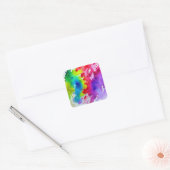Regenboogverf Vierkante Sticker (Envelop)