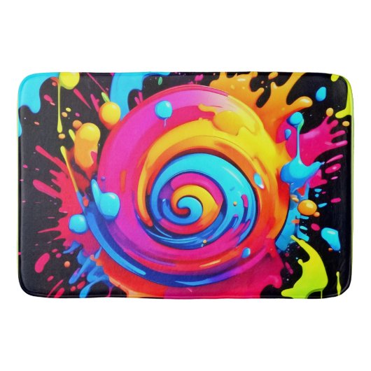 regenboogverfsplash badmat (Voorkant)