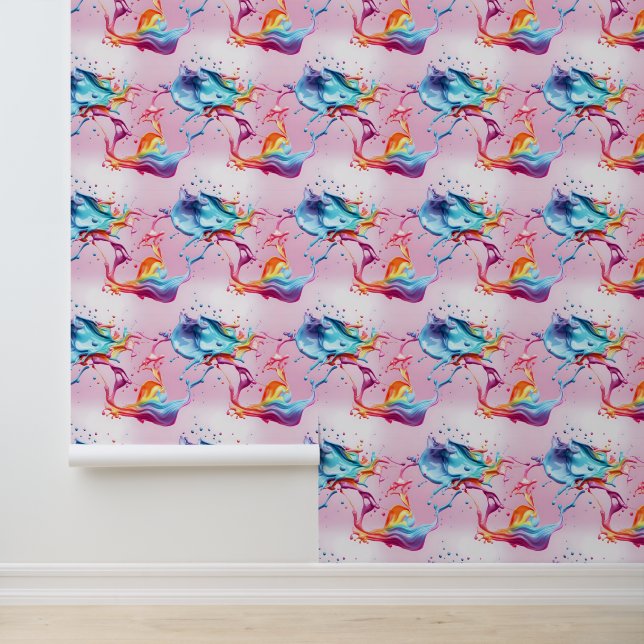 regenboogverfsplash behang (Applicatie)