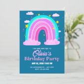 regenboogverjaardag kaart (Staand voorkant)