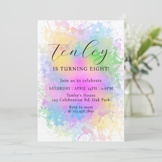 Regenboogverjaardag, , Waterverf, Regenboogfeest, Kaart (Staand voorkant)